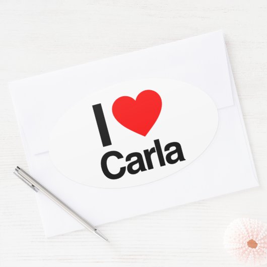 i Liebe carla Ovaler Aufkleber (Umschlag)