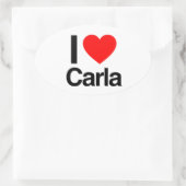 i Liebe carla Ovaler Aufkleber (Tasche)