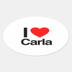 i Liebe carla Ovaler Aufkleber