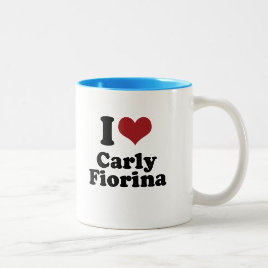 I Liebe Carly Fiorina für Präsidenten Zweifarbige Tasse (Rechts)