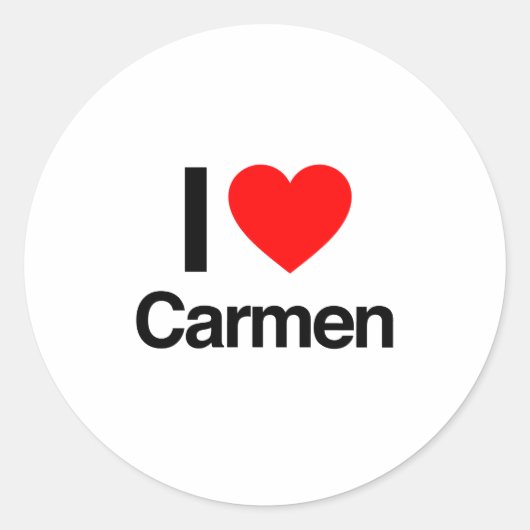 i Liebe carmen Runder Aufkleber (Vorderseite)
