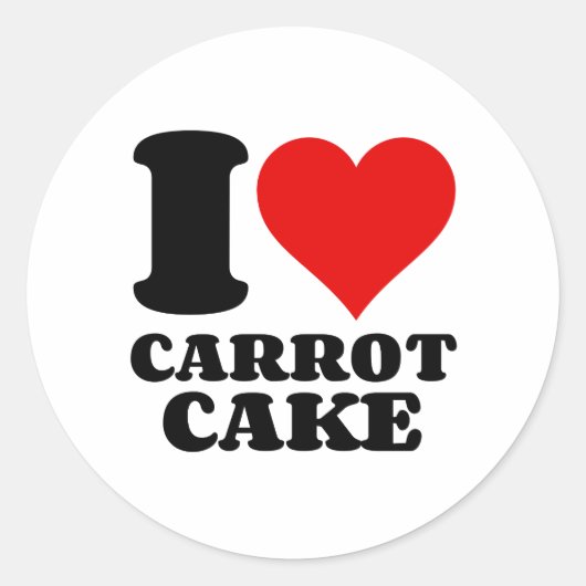 I LIEBE CARROT CAKE RUNDER AUFKLEBER (Vorderseite)