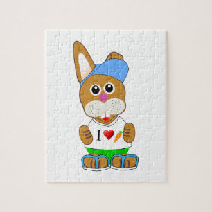 I Liebe Carrots Bunny Puzzle