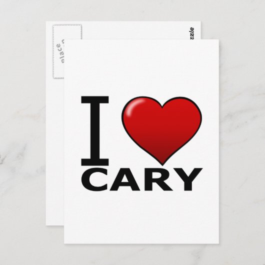 I LIEBE CARY, NC - NORDCAROLINA POSTKARTE (Vorne/Hinten)