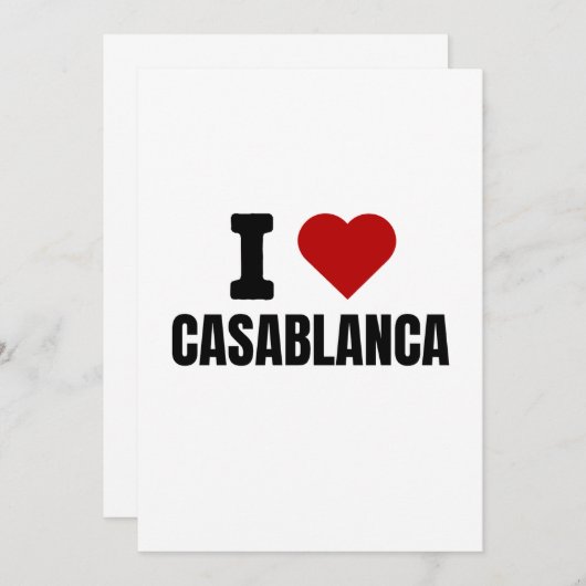 I Liebe casablanca - I heart casablanca morocco Einladung (Vorne/Hinten)