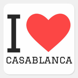 I Liebe Casablanca Quadratischer Aufkleber