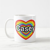 I Liebe Casey: Regenbogenherz Kaffeetasse (Links)