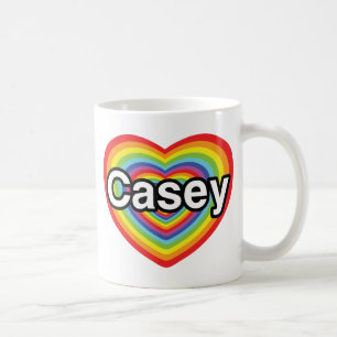 I Liebe Casey: Regenbogenherz Kaffeetasse