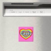 I Liebe Casey: Regenbogenherz Magnet (In Situ (Geschirrspüler))