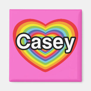 I Liebe Casey: Regenbogenherz Magnet