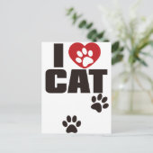 I LIEBE CAT POSTKARTE (Stehend Vorderseite)