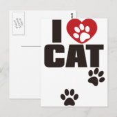 I LIEBE CAT POSTKARTE (Vorne/Hinten)