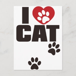 I LIEBE CAT POSTKARTE