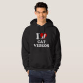 I Liebe Cat Videos Hoodie (Vorne ganz)