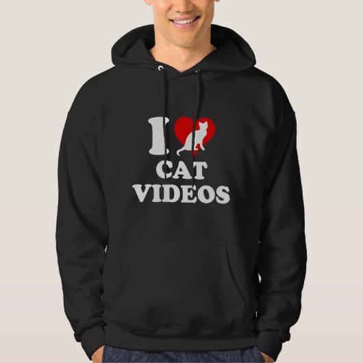 I Liebe Cat Videos Hoodie (Vorderseite)