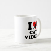 I Liebe Cat Videos Kaffee Tasse (VorderseiteRechts)