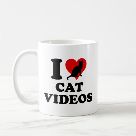 I Liebe Cat Videos Kaffee Tasse (Links)