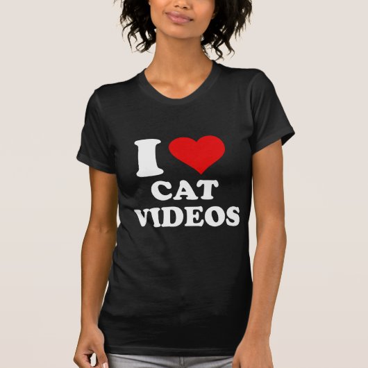 I Liebe Cat Videos T-Shirt (Vorderseite)