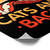 I Liebe Cats & amp; Bacon I Barbeque I Kitty I Bac Poster (Ecke)