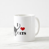 I Liebe Cats & Black Cat Kaffee / Tee Tasse (VorderseiteRechts)