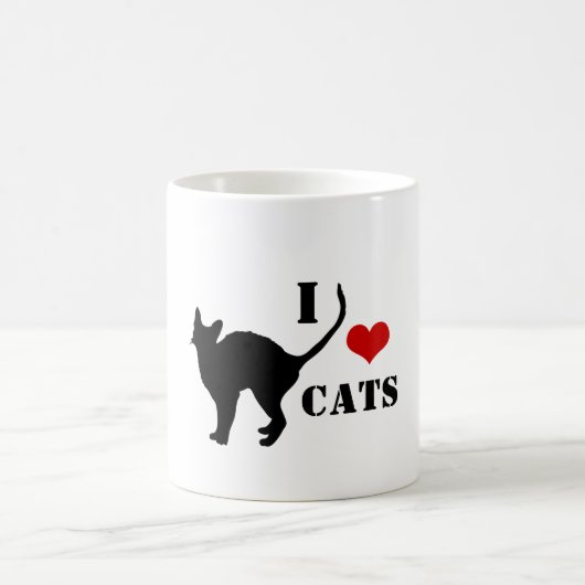 I Liebe Cats & Black Cat Kaffee / Tee Tasse (Mittel)