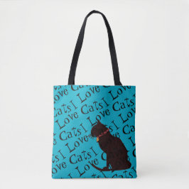 I Liebe Cats Blue Graphic Tasche