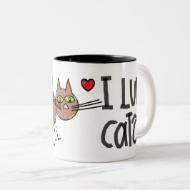 I LIEBE CATS CARTOON CAT TASSE