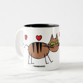 I LIEBE CATS CARTOON CAT TASSE (Vorderseite Links)