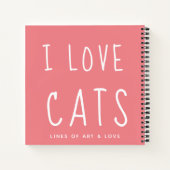 I Liebe Cats Einfaches Zeichnend Notebook Notizblock (Rückseite)