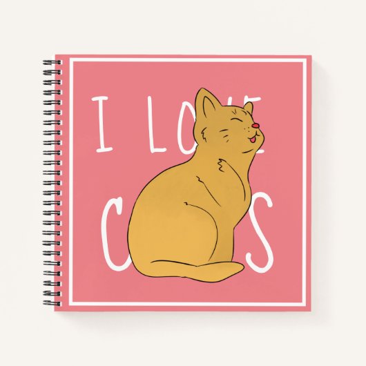 I Liebe Cats Einfaches Zeichnend Notebook Notizblock (Vorderseite)