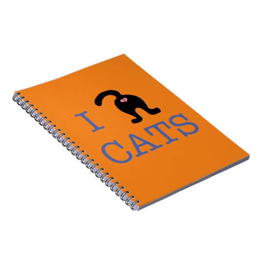 I Liebe Cats Kitty Cat Hintern Notebook Notizblock (Rechte Seite)