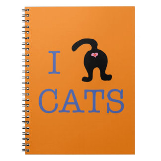 I Liebe Cats Kitty Cat Hintern Notebook Notizblock