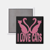 I LIEBE CATS MAGNET (Vorderseite/Rückseite)