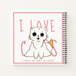 I Liebe Cats - Niedlich Zeichnend Notebook Notizblock