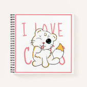 I Liebe Cats - Niedlich Zeichnend Notebook Notizblock (Vorderseite)