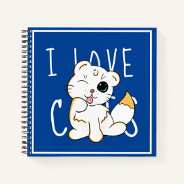 I Liebe Cats - Niedlich Zeichnend Notebook Notizblock