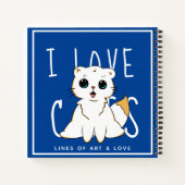 I Liebe Cats - Niedlich Zeichnend Notebook Notizblock (Rückseite)