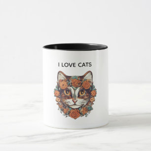 I LIEBE CATS PHANTASTISCH ART KATZLOVERDESIGN TASSE