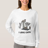 I LIEBE CATS T - SHIRT (Vorderseite)
