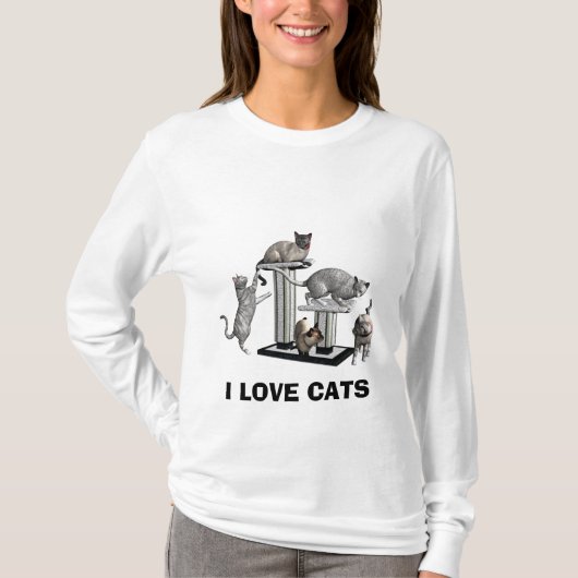 I LIEBE CATS T - SHIRT (Vorderseite)