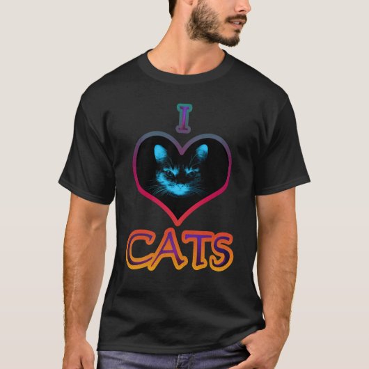 I Liebe Cats T - Shirt (Vorderseite)