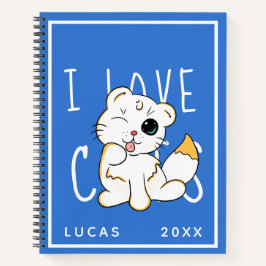 I Liebe Cats - Vorlage für Niedliche Namen Notizblock