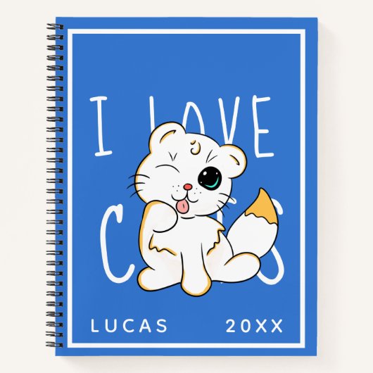 I Liebe Cats - Vorlage für Niedliche Namen Notizblock (Vorderseite)