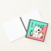 I Liebe Cats - Zeichnend - 2 farbiges Notebook Notizblock (Innenseite)
