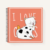 I Liebe Cats - Zeichnend Notebook Notizblock (Vorderseite)