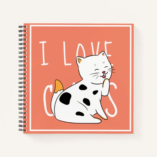 I Liebe Cats - Zeichnend Notebook Notizblock (Vorderseite)