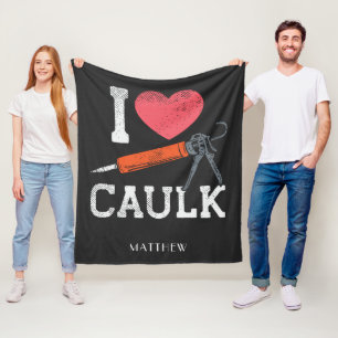 I Liebe Caulking Bauarbeiter Personalisiert Fleecedecke