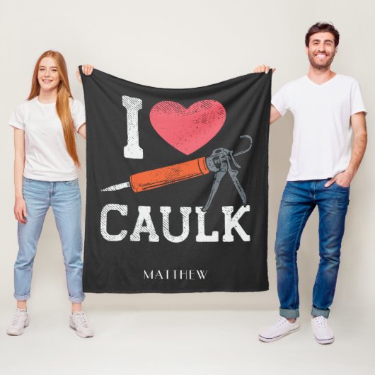 I Liebe Caulking Bauarbeiter Personalisiert Fleecedecke (Beispiel)