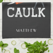 I Liebe Caulking Bauarbeiter Personalisiert Geschirrtuch (Gefaltet)