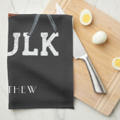 I Liebe Caulking Bauarbeiter Personalisiert Geschirrtuch (Viertel Falte)